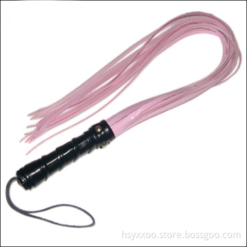 BDSM Erotic PVC Leather Whip Pink Lash Black Handle Fetish Bondage Sex Toys For Couple
